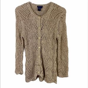 Doncaster Collection cardigan sweater beige size S